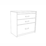 Komoda Kinder 3F (premium hrast - plavo) - Slika 2