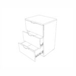 Noćni ormarić Elegance 3F (nordik hrast - pijesak sjaj) - Slika 3